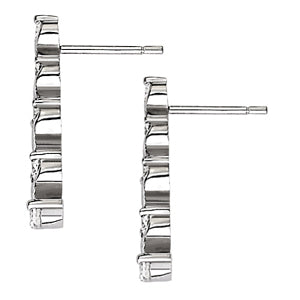 Lotus Drop Earrings in Platinum