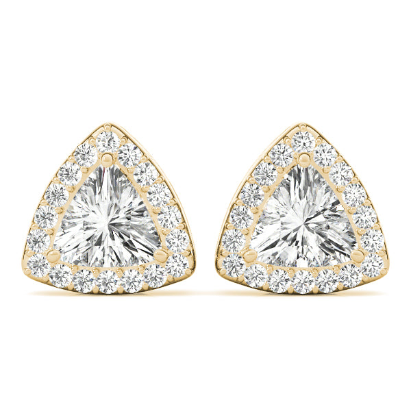 Liana Trillion Halo Studs Earrings in Yellow Gold