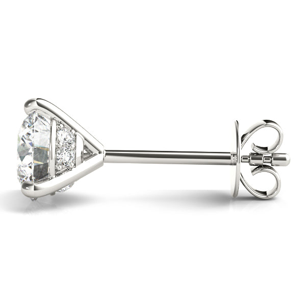 Jonna Hidden Halo Round Studs Earrings in Platinum
