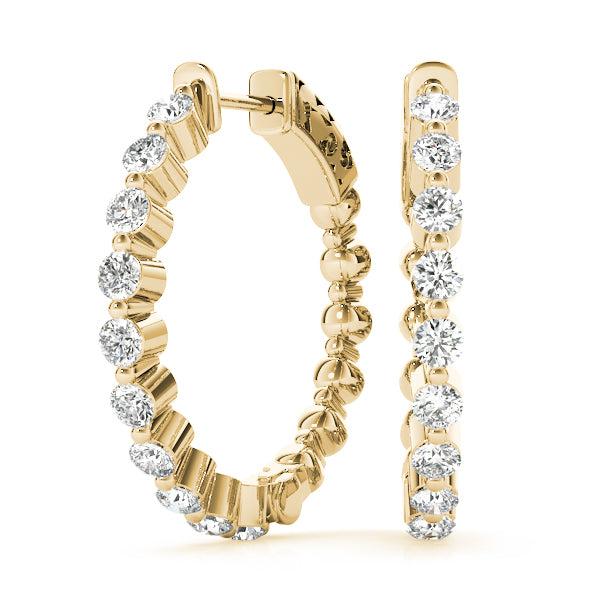 Faith Round Bezel Hoop Earrings in 10K Yellow Gold