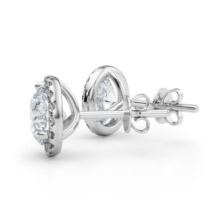 Ray Round Halo Martini Earrings