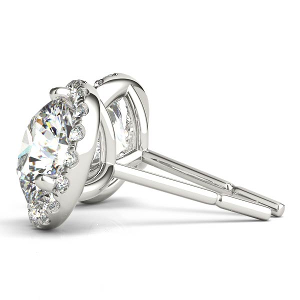 Ray Round Halo Martini Earrings in Platinum