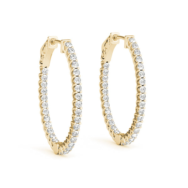 Elsa Round Hoop Earrings in 10K Yellow Gold
