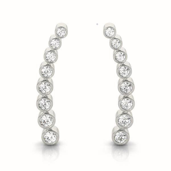 Purple Bezel Climber Earrings