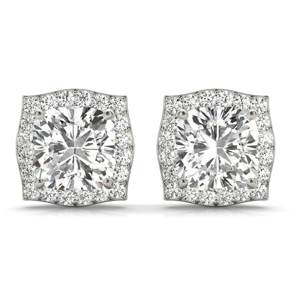 Rare Round Halo Studs Earrings