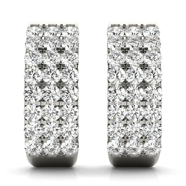 Veronia Multishape J-hoop Earrings in Platinum