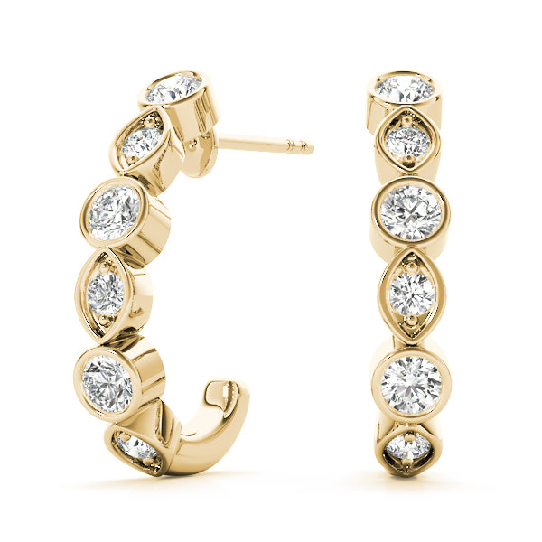 Peter Multishape Bezel Hoop Earrings in 10K Yellow Gold