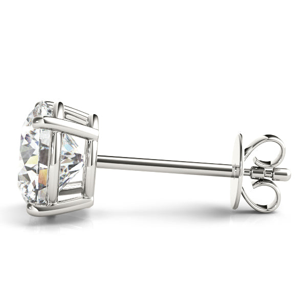 Dero Classic Round Solitaire Studs Earrings in Platinum