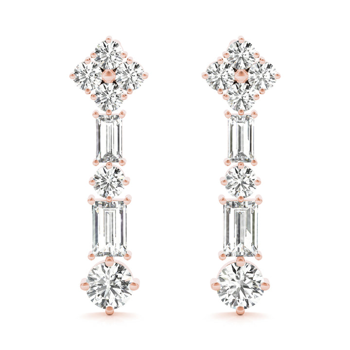 Yarla Multi-shape Drop Earrings in 10K Rose Gold