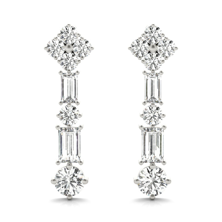 Yarla Multi-shape Drop Earrings in Platinum