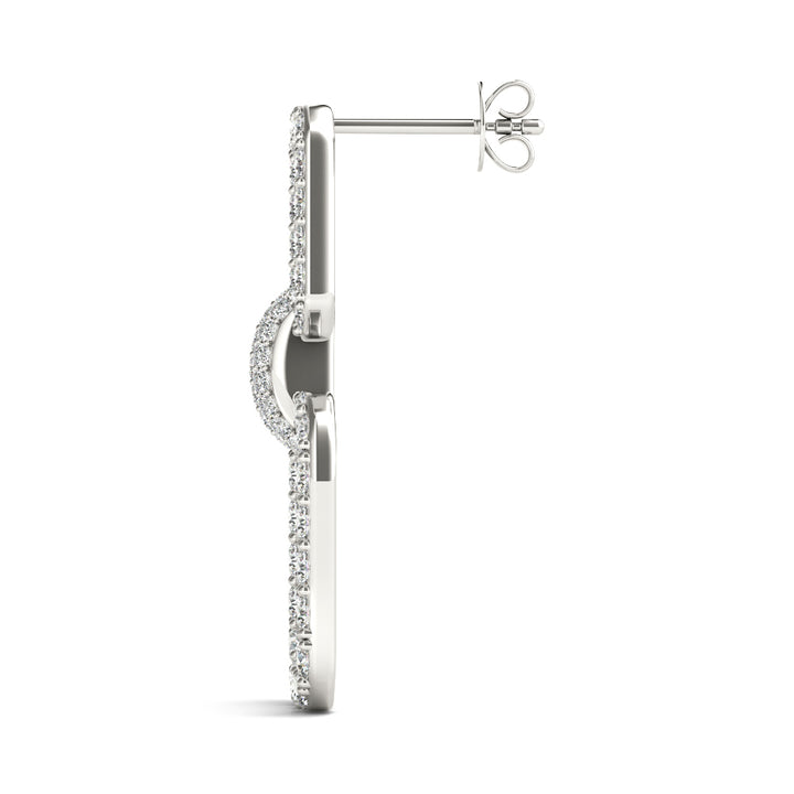 Dainty Chain Drop Earrings in Platinum