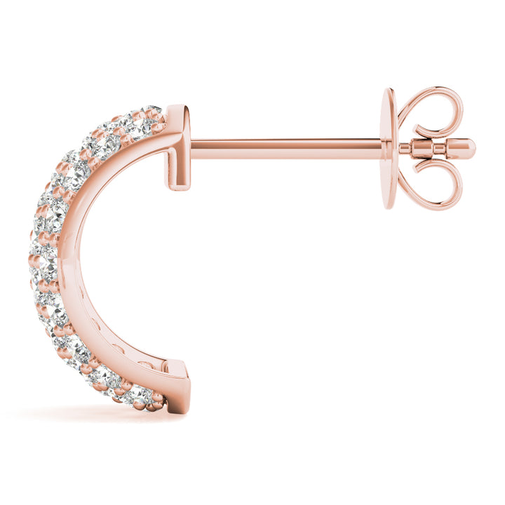 Iva Cubic J-hoop Earrings in 10K Rose Gold