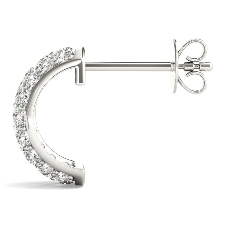 Iva Cubic J-hoop Earrings in Platinum