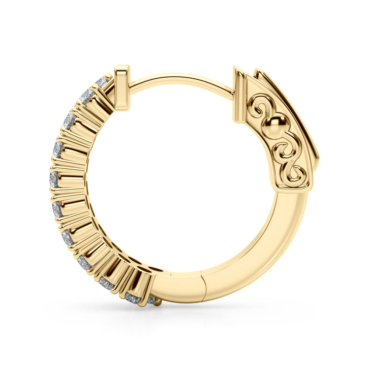 Lily Double Row Hoop Earrings in 10K Yellow Gold