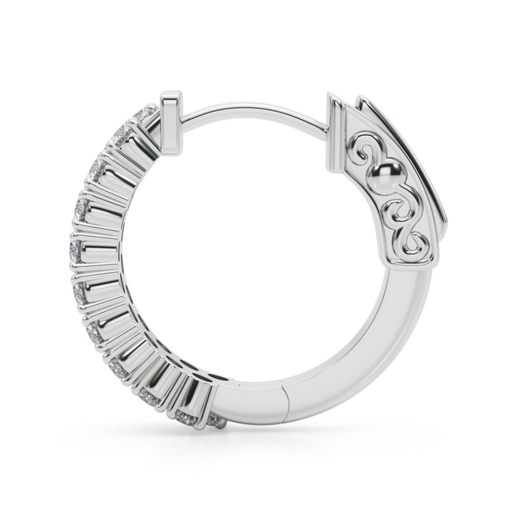 Lily Double Row Hoop Earrings in Platinum