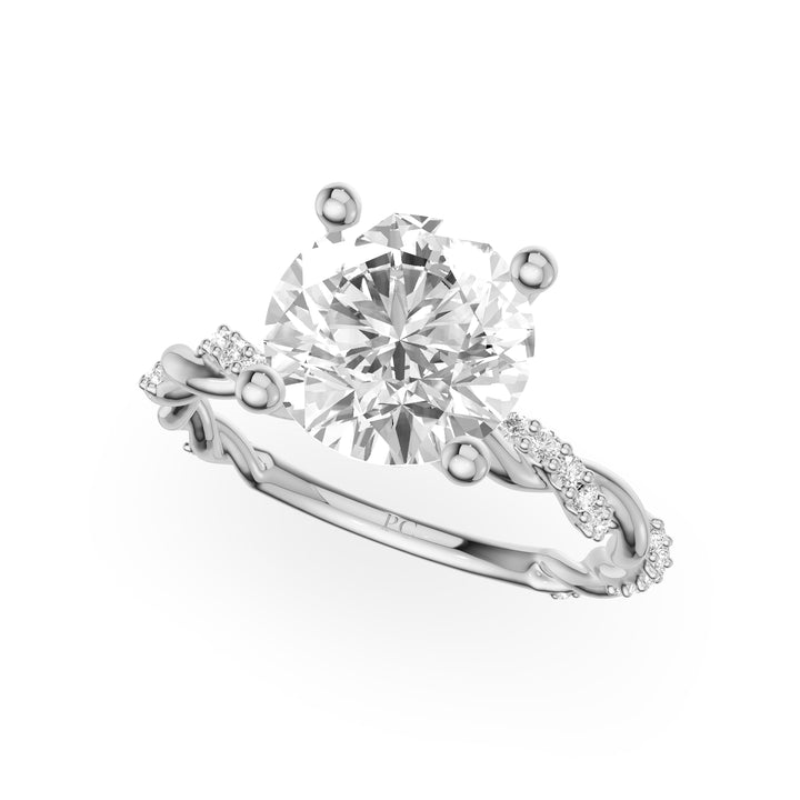 Kalista Twisted Single Pave Engagement Ring