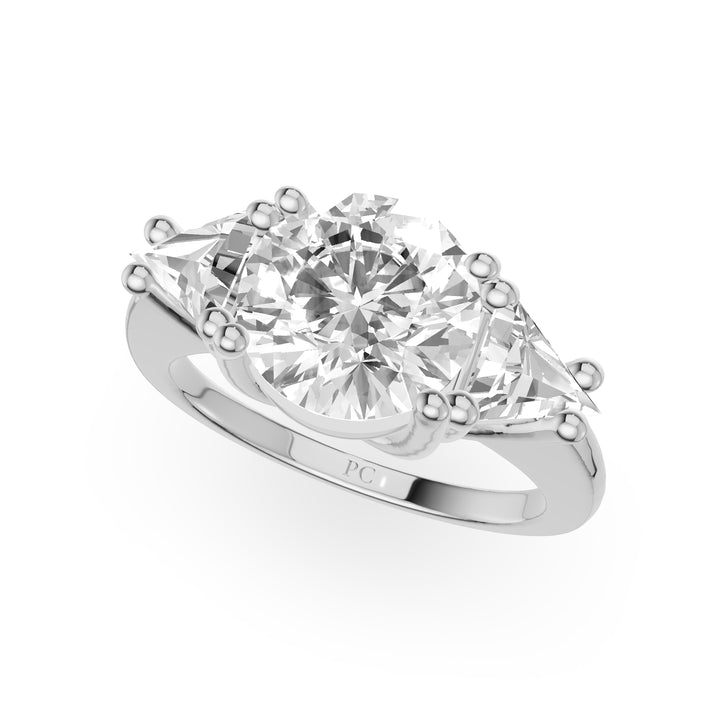 Maid Half Bezel Three Stone Engagement Ring