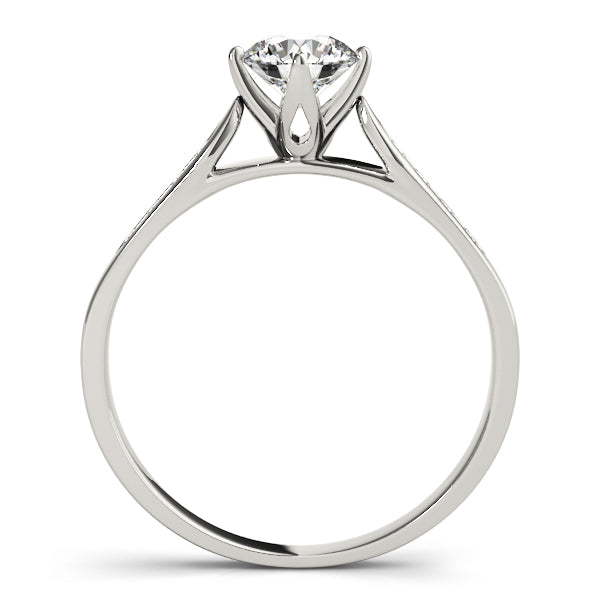 Yolo Bezel Pave Engagement Ring in Round White Gold