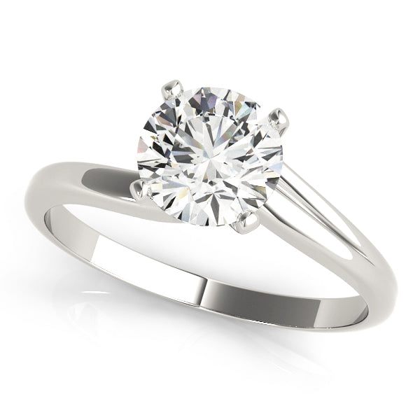 Nyla Twisted Shank Engagement Ring in Round White Gold