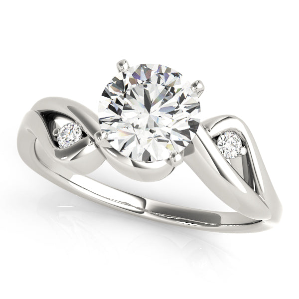 Finley Side Stone With Twisted Shank Engagement Ring