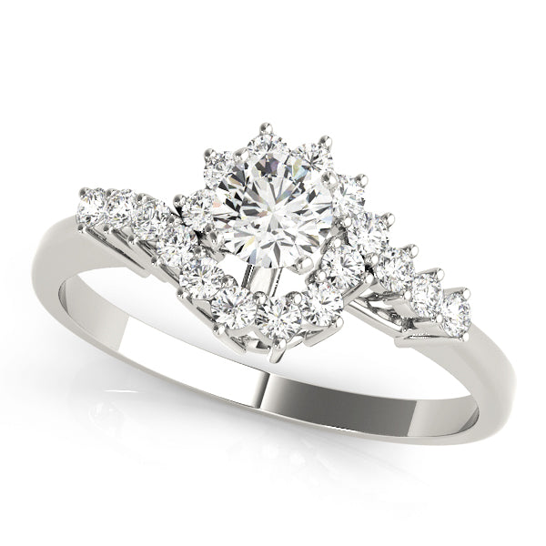 Laisy Pave Engagement Ring in Round White Gold