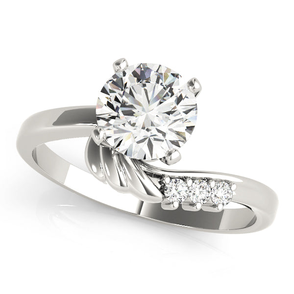 Yawn Nature Inspired Engagement Ring in Round White Gold