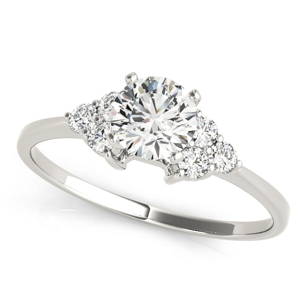 Bee Side Stone With High Set Engagement Ring