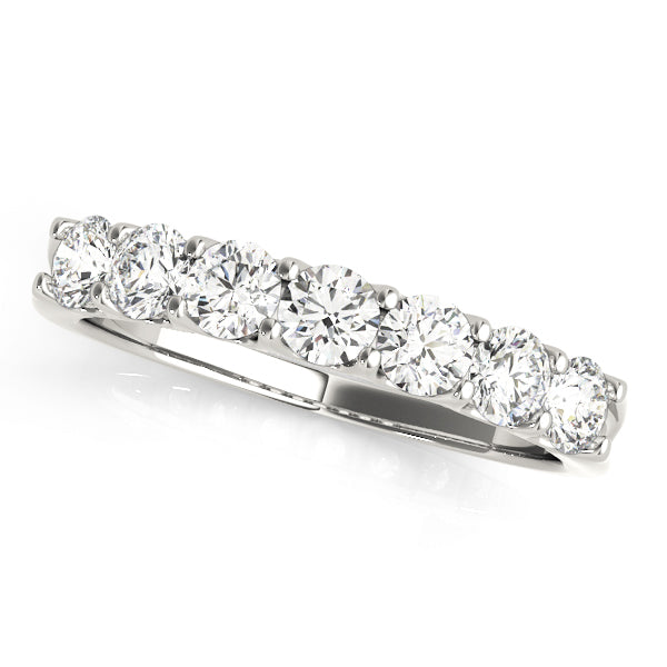 Lacey Wedding Band Prong Set in White Gold