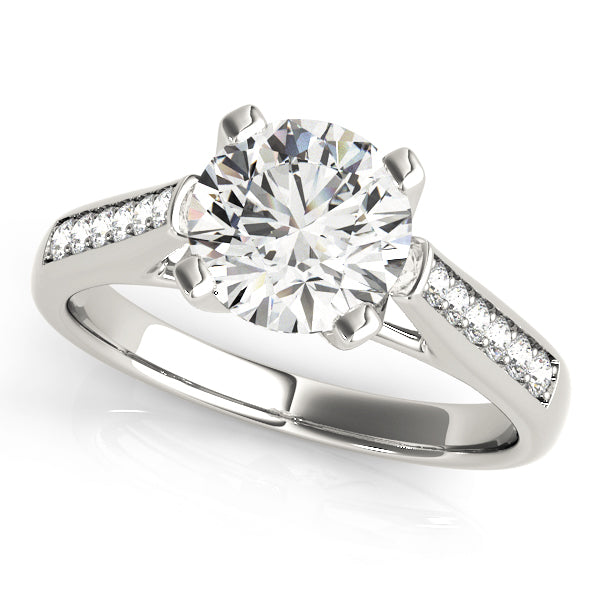 Saffron Bezel Pave Engagement Ring