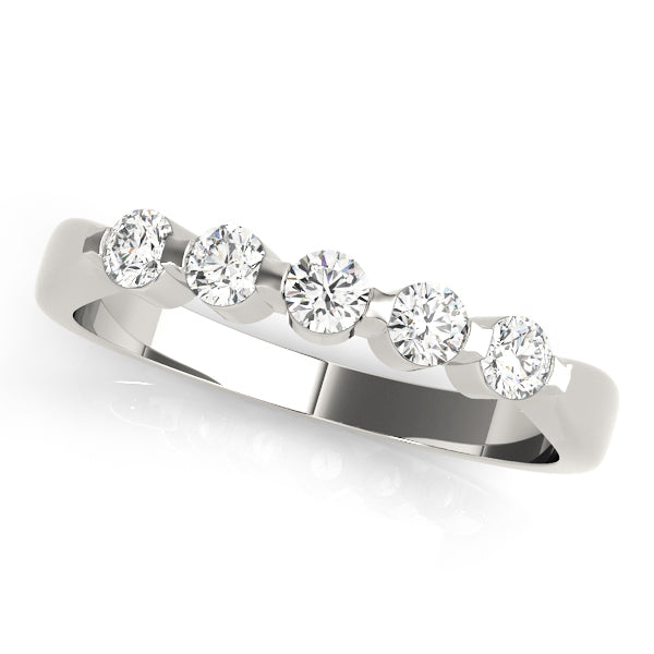 Green Wedding Band Bar Set in Platinum