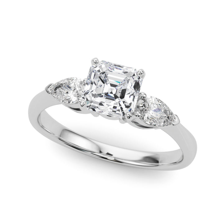 Denty Three Stone Engagement Ring