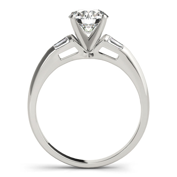 Ozon Three Stone Engagement Ring in Round White Gold