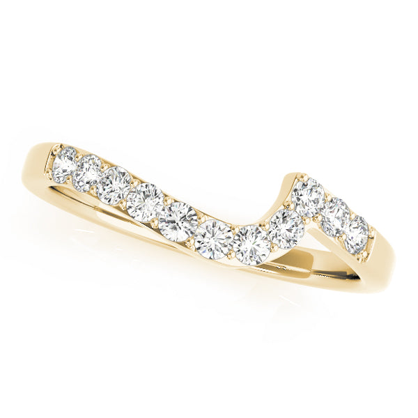 Solene Curved Wedding Band in Yellow Gold