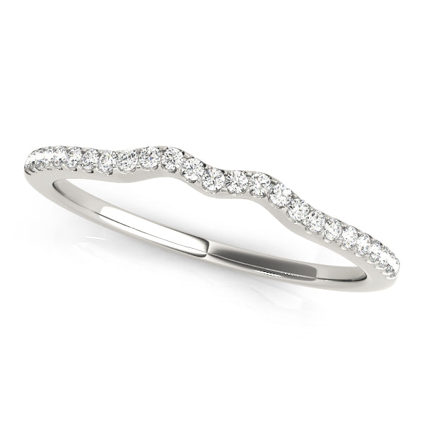 Wave Wedding Curved Band in Platinum