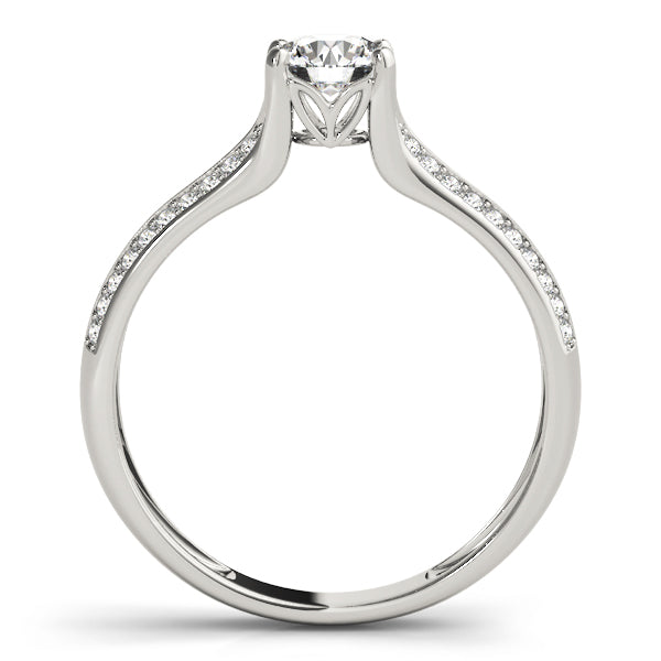 Vida Multirow Pave Engagement Ring in Round White Gold
