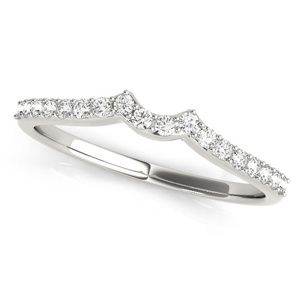 Blue Wedding Curved Band in Platinum