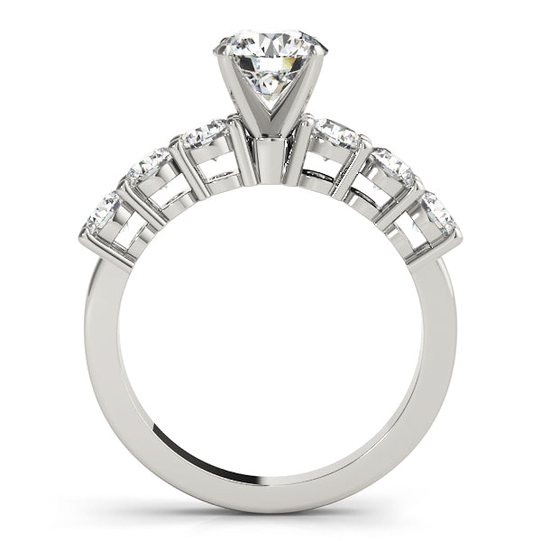 Jordan Side Stone Engagement Ring in Round White Gold