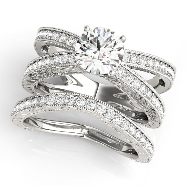 Chriss Cross Multirow Engagement Ring