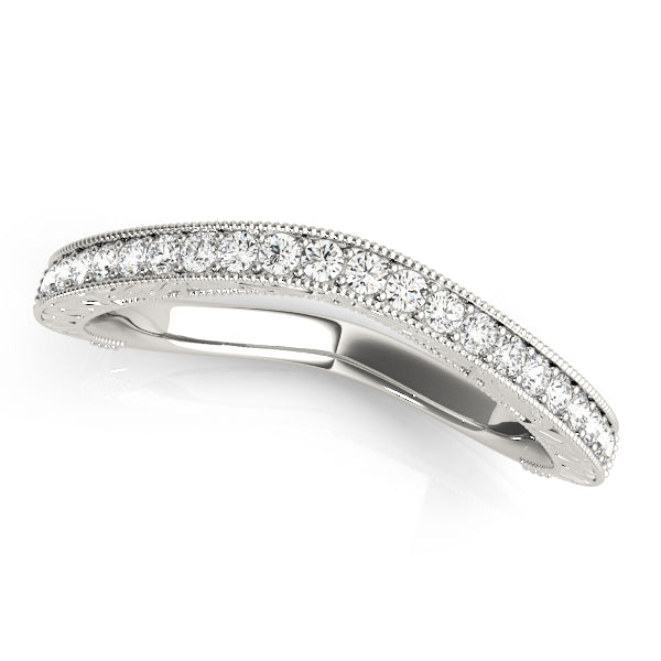 Oklay Wedding Curved Band in Platinum