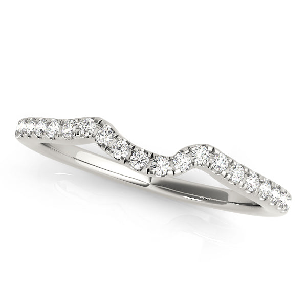 Lake Wedding Band Curved Band in White Gold
