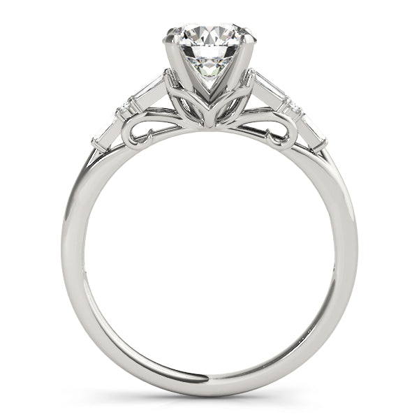 Harley Side Stone Engagement Ring in Round White Gold