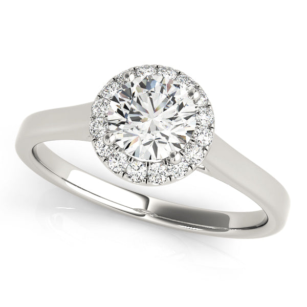 Anny Halo Tapered Engagement Ring