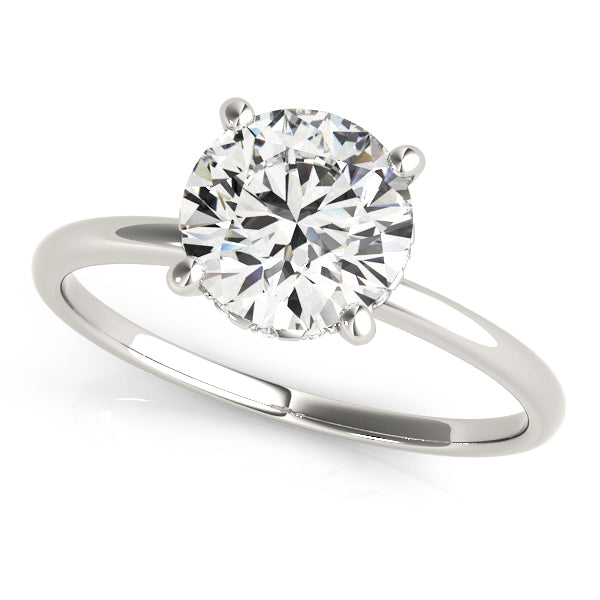 Stella Feather Thin Hidden Halo Engagement Ring