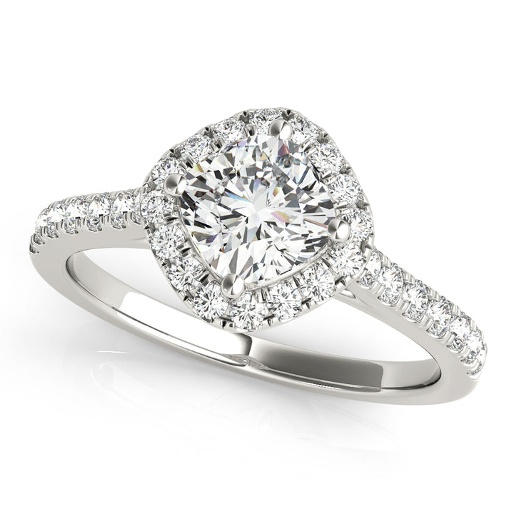 Fradia Tapered Pave With Halo Engagement Ring