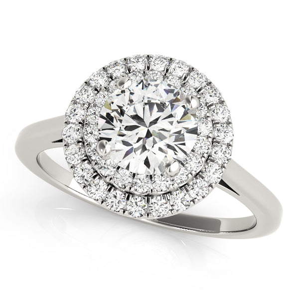 Kity Halo Engagement Ring in Round White Gold