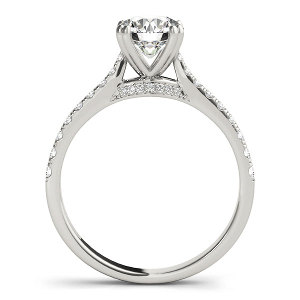Rhia Hidden Halo Engagement Ring in Round White Gold