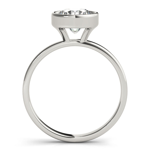 Jessia Bezel Solitaire Engagement Ring in Round White Gold