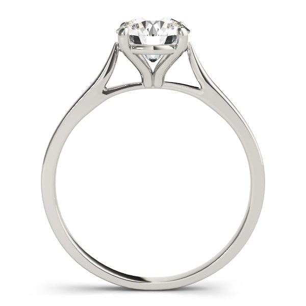 Honney Basket Solitaire Engagement Ring in Round White Gold