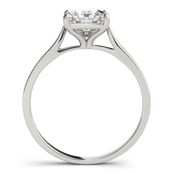Natalia Princess Cut Tapered Engagement Ring in Princess White Gold