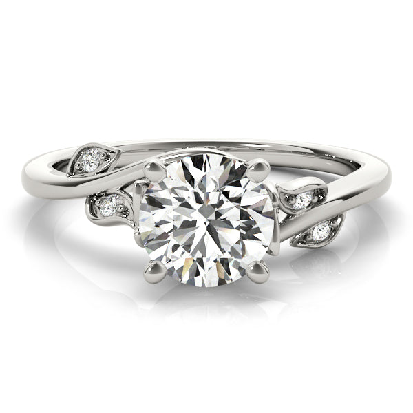 Reign Nature Inspired Engagement Ring in Round White Gold